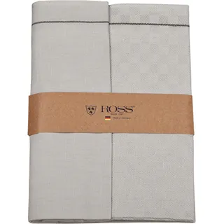 Ross Geschirrtuch »2er Set 907, zwei Geschirrtücher in einer Banderole« hochwertige Zwirn Halbleinen Geschirrtücher, Maße je Tuch ca. 50x70 cm, silberfarben