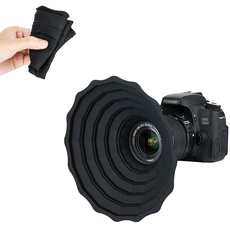 JJC Silikon-Gegenlichtblende, universal, faltbar, entspiegelt, für Canon, Nikon, Sony, Fuji, DSLR-Kamera, Objektiv-Körperdurchmesser zwischen 73 mm ~ 88 mm, Glasfenster, Fotografie-Zubehör