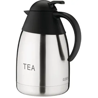 Olympia Isolierte Teekanne 1,5 Liter, Edelstahl, doppelwandige Isolierung, Kanne mit Teebeschriftung, mit Daumenhebel gesteuerte Ausgabe – Frühstücksbüffet, Catering, Restaurants, DL160