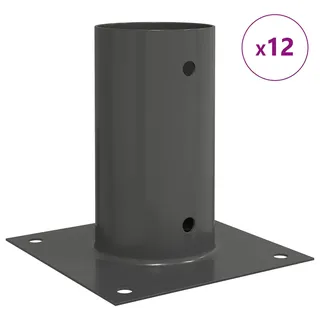runder Bodenanker 12 pcs Anthrazit 15 x 15 x 15 cm Metall - Grau