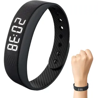 AOUZOVLI Vibrationswecker Armband Pro Sleep Vibrations Wecker Schwarz, Vibrationsarmband Wecker Armband Vibration Verstellbarem Tragbarer Silent Vibrating für Männer Frauen