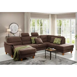 Home Affaire Wohnlandschaft Mikrofaser U-Form 3-Sitzer Braun
