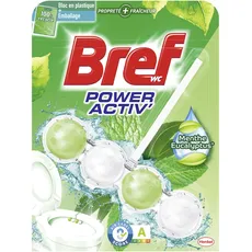 Bref WC Power Activ' Minze Eukalyptus - 1 WC-Block (50 g) - WC-Reinigungsmittel - Anti-Kalk-Reinigungsschaum