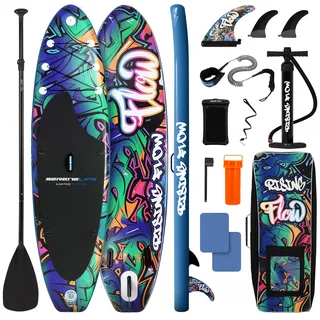 SereneLife Stand Up Paddling Board Set 320 x 80 x 15 cm schwarz