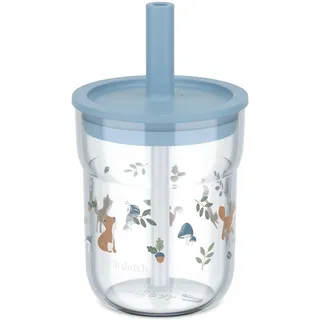 Mepal - Kinderbecher mit Strohhalm Mio Little Dutch - Flexibler Deckel mit insektensicherem Strohhalm - Geeignet für alle Arten von Flüssigkeiten - Verschüttet nicht - 250 ml - Forest Friends
