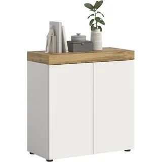 OTTO home Mambo 77 x 80 x 37 cm Platin Weiß / Wotan Eiche (Nachbildung)
