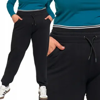 Damen-Sport-Jogginganzug mit Riemen, MORAJ S, schwarz - Schwarz