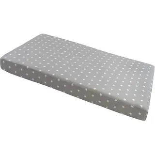 Medi Partners Spannbettlaken 60x120 Baby Bettlaken Kinderbett Spannbetttuch 100% Baumwolle - Fitted Kinder Sheet Bettwäsche Babymatratze Schlafsack Babybett (weiße Sterne mit grauem)