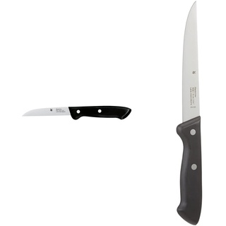 WMF Classic Line Gemüsemesser 18,5 cm, Spezialklingenstahl, Kunststoffgriff, Klinge 8 cm & Classic Line Zubereitungsmesser 27 cm, Spezialklingenstahl, Kunststoffgriff, Klinge 14 cm, Schwarz