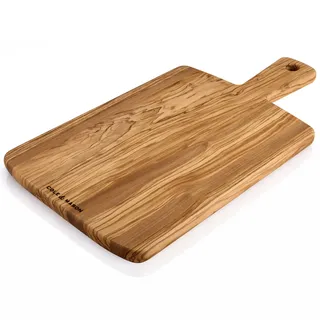 Cole & Mason Portobello Servierbrett mit Griff, Olivenholz, 46 x 27 cm | Servierbrett Holz für Küche, Brett zum Servieren von Käse, Snacks, Speisen, Vorspeisen, Obst, Holzbrett Deko, groß