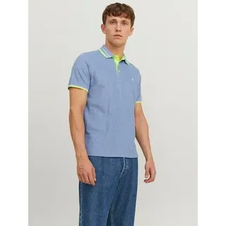 JACK & JONES Poloshirt »JJEPAULOS POLO SS NOOS« mit Logo Stickerei, blau