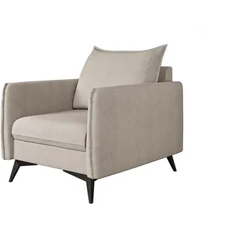 S-Style Möbel Sessel Pulse Beige Luxusmicrofaser , Textil , Echtholz,Buche, Birke , Füllung: Polyetherschaumkern,Polyetherschaumkern , 74x86x31 cm , Blauer Engel, FSC Mix, Oeko-Tex®, Hergestellt in Europa , Wohnzimmer, Sessel, Polstersessel