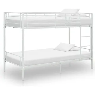 The Living Store Etagenbett Weiß Metall 90×200 cm - Weiß