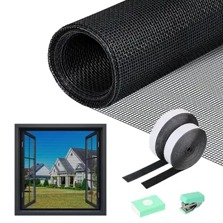 Fliegengitter Meterware, Fiberglas Fliegengitter 120 X 250 CM Fliegengitter Fenster Rolle,Schneidbar Fliegennetz Meterware,Insektenschutz für Balkontür Wohnzimmer Dachfenster Bodentiefe Fenster