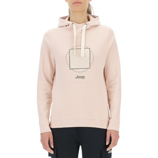 JEEP Damen J Women's Hoodie Pocket Waist Bag - Wooden Rings Large Print J23w Sweatshirt, Powder Rose, XS EU