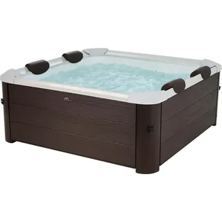MSpa PureHaven aufblasbarer Whirlpool 160x160x65cm für 6 Personen 120 Massagedüsen Heizung App-Steuerung Controlbox Desinfektion selbreinigend Braun - Braun