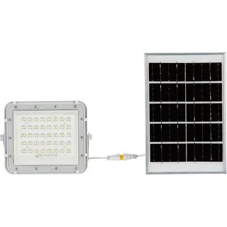 V-Tac VT-80W-W 7842 LED-Flutlichtstrahler, Solarmodul 19W Neutralweiß Weiß