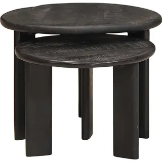 vidaXL Satztische 2 pcs Weiß Massivholz Mango - Weiß