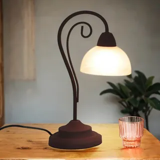 Licht-Erlebnisse Tischleuchte Country Rustikal Metall Glas E14 220 V 400 mm