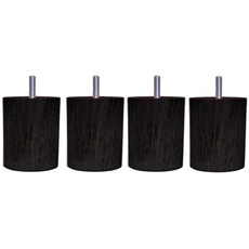 Margot Chamäleon Zylinder Set mit 4 Lattenrostfüßen, Holz, Wenge, 7 x 7 x 9,0 cm