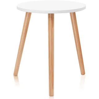 COSTWAY Kaffeetisch, Moderne Teetischmöbel für Wohnzimmer/Speisezimmer, Sofa-Tisch fürkleine Räume, Runder für Wohnzimmer, Schlafzimmer und Balkon, weiß