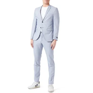 JACK & JONES Herren Jprsolaris Check Suit Anzug 12239770,Troposphere/Checks:super Slim Fit,54