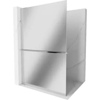 Mexen Kioto+ L Duschwand mit Ablage Walk-in 120 x 200 cm, Spiegel, Chrom - 800-120-123-01-50