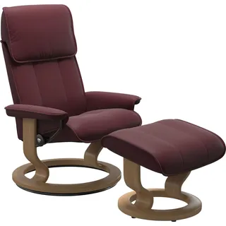 Stressless Relaxsessel Admiral Leder 78 x 98 x 73 cm Rot mit Kopfteil