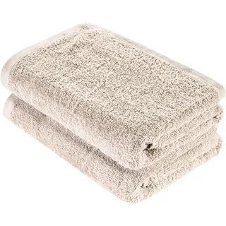 Homewell Handtücher Set - weich und saugstark, 100% Baumwolle, Oeko-Tex 100 Zertifiziert (2 Handtücher 50x100 cm, Beige)