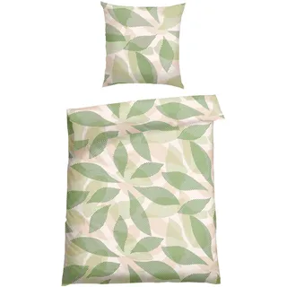 SCHIESSER Bettwäscheset Lea - Renforcé - 2-teilig - 135 x 200 cm - Grün