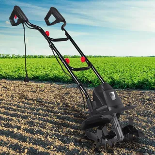 BRAST Motorhacke Gartenfräse Elektro | 1050 Watt | 36cm Arbeitsbreite | Schutzblech Antiblockierkupplung & Sicherheitsschalter