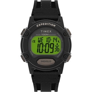 Timex Expedition Herren 41mm Sportuhr, Leder und Stoffband, Schwarz, TW4B25200