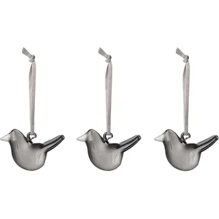 Iittala Mini-Glasvögel Iittala Set 3-teiliger aus Mundgeblasenes Glas, Farbe: Grau, Maße: 8,5x19x5,8 cm, 1073973