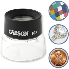 Carson LumiLoupe 10x Standlupe ideal zur Betrachtung von Münzen, Briefmarken, Fotografien, Miniaturen, Dias (LL-10)