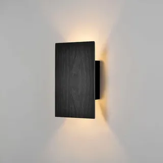 ouglres Wandlampe Holz,Schwarz Wandleuchte Innen mit Schalter,Vintage Nachtlampe Led Warmweiß,Wandlampen im Modern Design für Schlafzimmer Wohnzimmer Flur,Treppenhaus,Retro Bettlampe,8W,1Pack