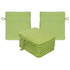 Betz Premium Waschandschuhe 10-teilig - Frottee Waschlappen Gesicht reinigen - aus 100% Baumwolle - Babywaschhandschuh - avocadogrün
