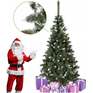 Künstlicher Weihnachtsbaum Diamond Pine Premium 220 cm beschneit Metallständer - Grün