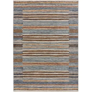 Atticgo Vintage-Teppich Blau Samarkand 160/230 cm , Textil , Vintage , Rechteckig , 160x230 cm , Oeko-Tex® Standard 100 , antistatisch, für Fußbodenheizung geeignet, leicht zusammenrollbar , Teppiche und Böden, Teppiche, Vintageteppiche