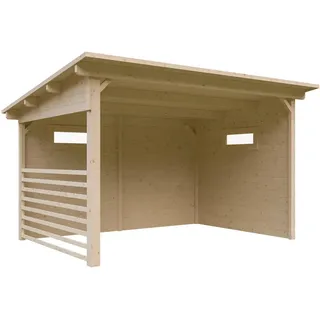 SKANHOLZ Vimmerby 3,70 x 2,50 m naturbelassen mit Seitenwand und Pfostenanker