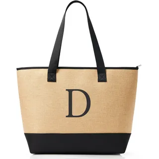 KALIDI Personalisierte Tasche Damen Handtasche Tote Bag Strandtasche mit Reißverschluss Shopper Tasche Groß Schultertasche für Frauen Bräute Brautjungfern,Arbeit,Reisen,Einkaufen,Schule