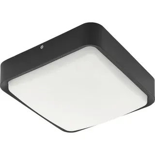 LED Außendeckenleuchte 14W 1400 lm 3000 K 25x25 cm schwarz/weiß - Schwarz