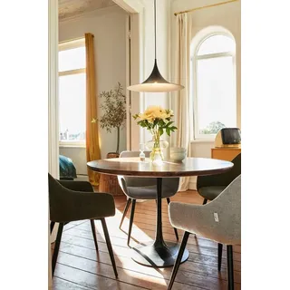 Tom Tailor HOME Esstisch »T-MODERN TABLE ROUND«, aus Mangoholz, Knopfdetail, Moderne Eleganz durch abgerundete Kante, schwarz