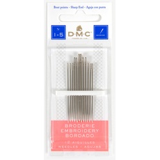 DMC - Sticknadeln - mit spitzem Ende, ideal für das Besticken fast aller Stoffarten | 12 Stück