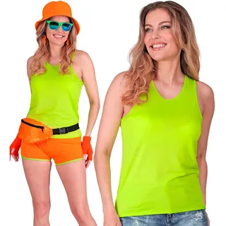 W WIDMANN MILANO Party Fashion - Tank Top Damen, Shirt, Oberteil, für 80er Jahre Mottopartys, Karneval