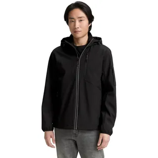 Softshelljacke TOM TAILOR, Herren, Gr. XL, schwarz, Softshell, Obermaterial: 100% Polyester. Futter: 100% Polyester, unifarben, regular fit taillenbedeckt, elastischer Bund, Jacken Softshelljacke, mit Kapuze