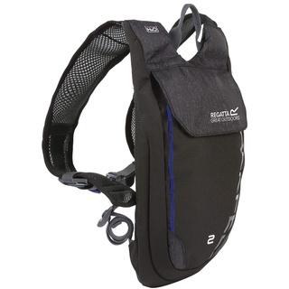 Regatta Unisex Blackfell III 2L Reflective Hardwearing Hydration Backpack Rucksack, Black/Surfspray, Single