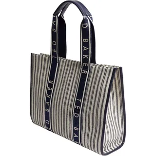 Ted Baker Shopper Schultertasche Hayllee Striped Canvas Large Icon Bag Navy creme - Beige