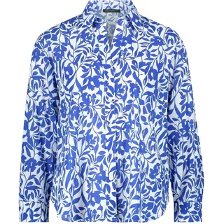 Longbluse BETTY BARCLAY "Longbluse langarm", Damen, Gr. 40, blau (weiß, blau), Obermaterial: 100% Baumwolle CO., Blusen Longbluse