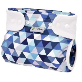 T-Tomi Orthopädisches Spreizh√∂schen für breites Wickeln - druckkn√∂pfe Blue triangles (5-9 kg) 1 St