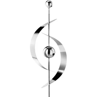 locker Deko-Windrad »Saturn« aus Edelstahl 130 cm, silberfarben